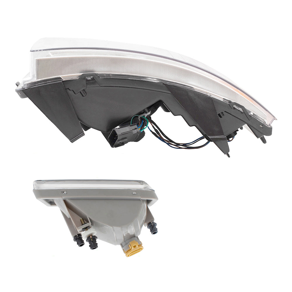 Brock Replacement Driver and Passenger Side Halogen Combination Headlights and Rectangle Fog Lights 4 Piece Set Compatible with 2007-2013 Silverado 1500 & 2007-2014 Silverado 2500/3500