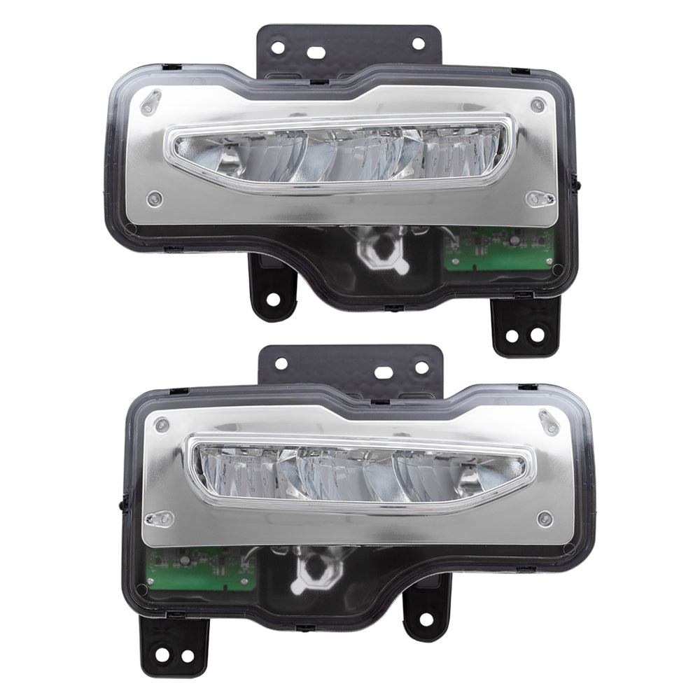 Brock Replacement Driver and Passenger Set Fog Lights Compatible with 16-18 Sierra 1500 19 1500 Limited Pickup