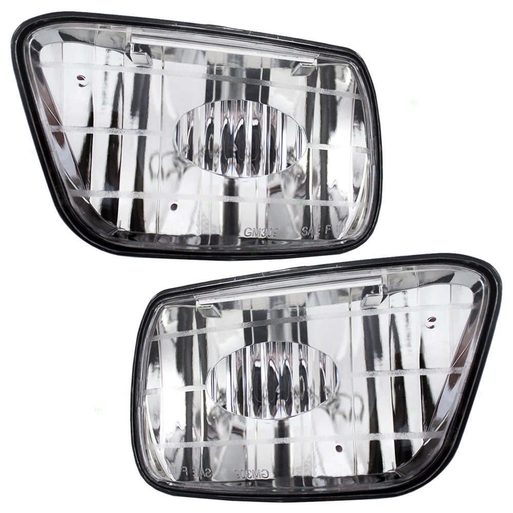 Brock Replacement Driver and Passenger Set Fog Lights Compatible with Trailblazer & Trailblazer EXT Ascender 15175700 15076246