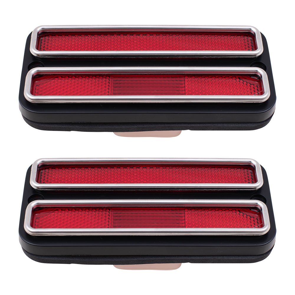 Rear Side Marker Lights Set fits GM Pickup Van Suburban Blazer Jimmy w/ Chrome