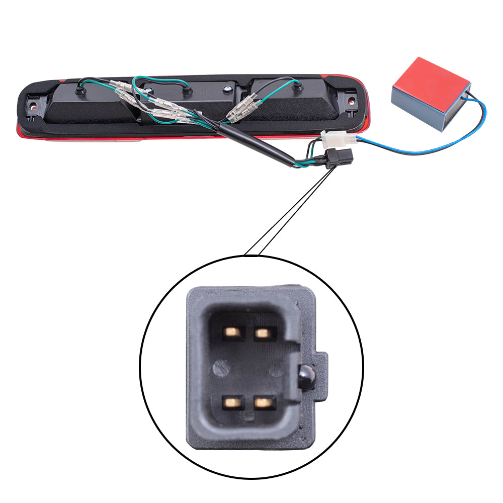 Brock Replacement Third 3rd Brake CHMSL Center High Mount Stop Light Performance Lamp with Red & Clear Lens Compatible with 99-06 Silverado Sierra Pickup Truck