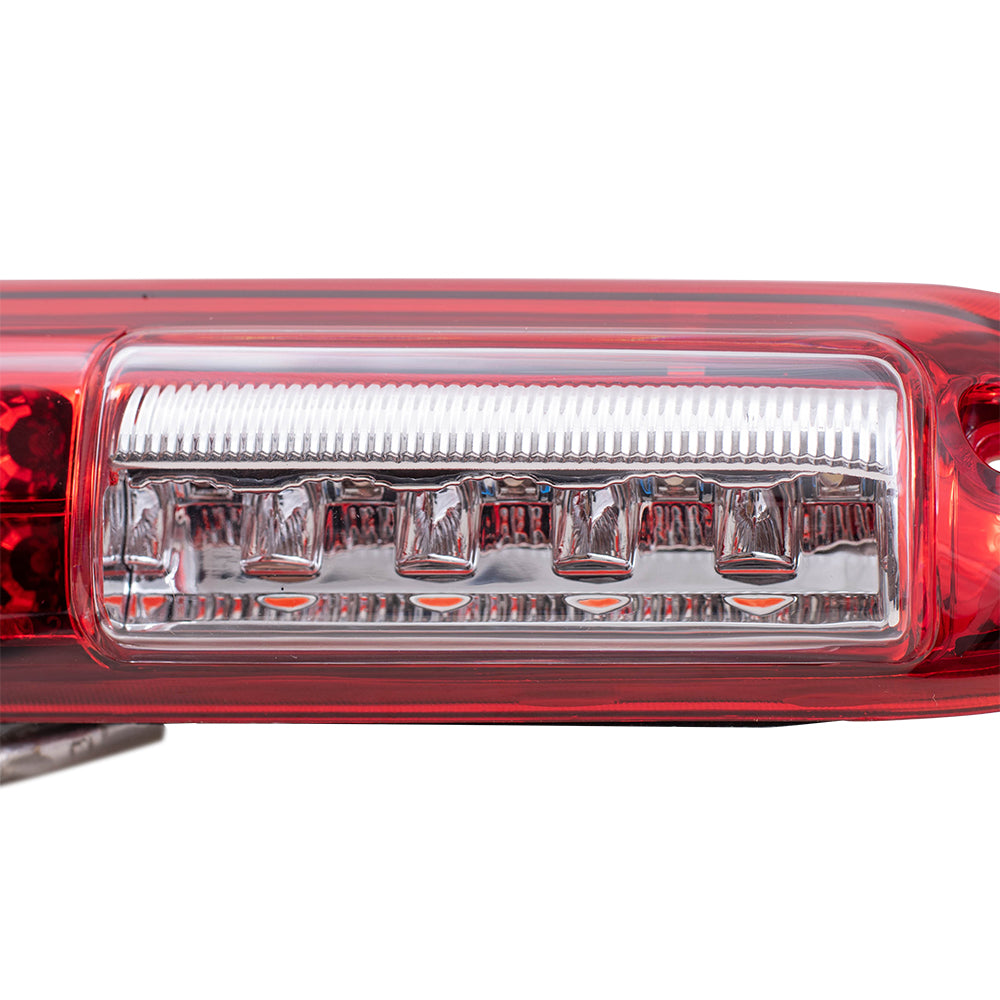 Brock Replacement Third 3rd Brake CHMSL Center High Mount Stop Light Performance Lamp with Red & Clear Lens Compatible with 99-06 Silverado Sierra Pickup Truck