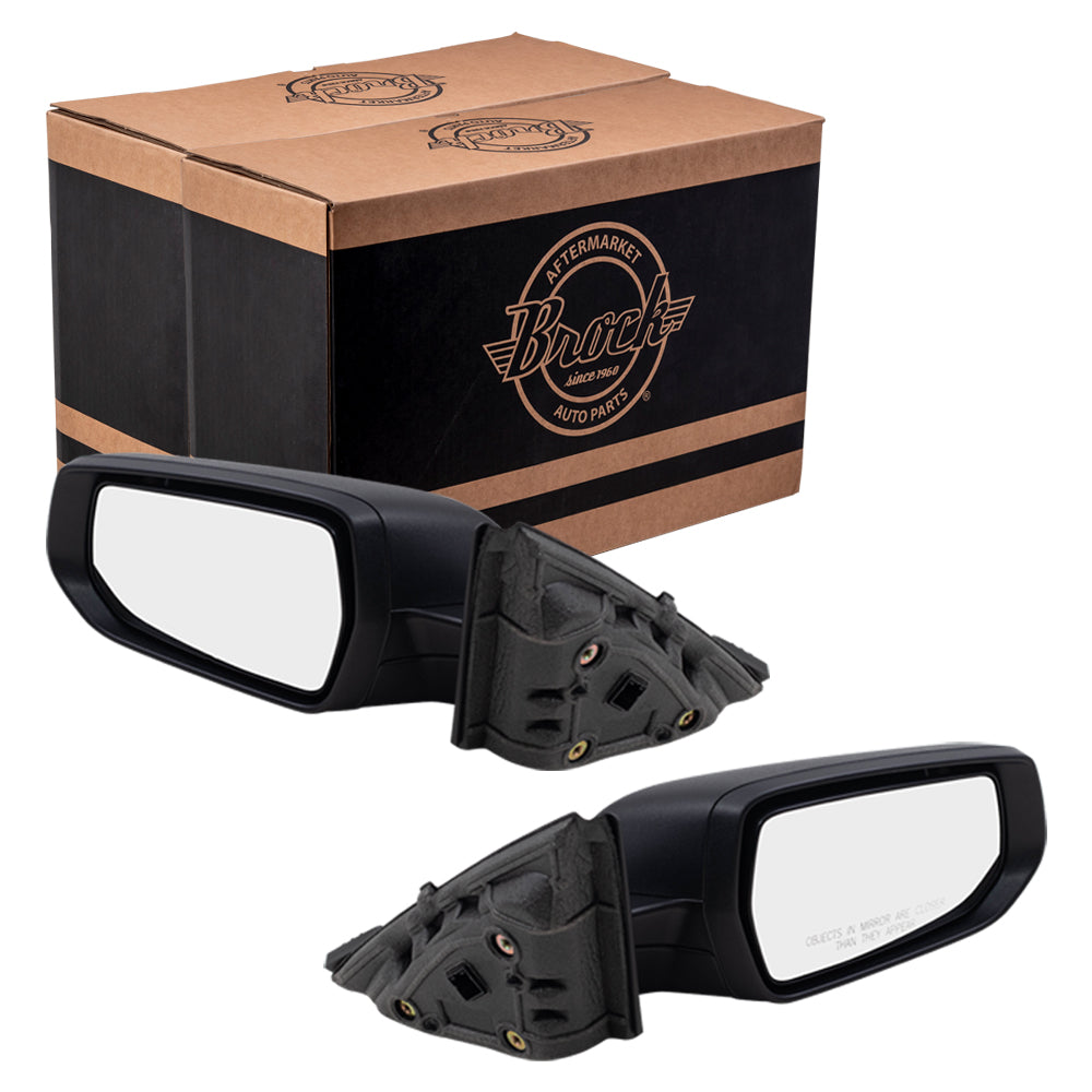 Brock Replacement Set Power Side Door Mirrors Textured Compatible with 2016-2019 Malibu