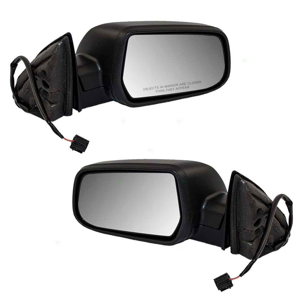 Brock Replacement Driver and Passenger Side Power Mirrors Textured Black without Heat, Memory or Spotter Glass Compatible with 2010-2014 Equinox & 2010-2014 Terrain