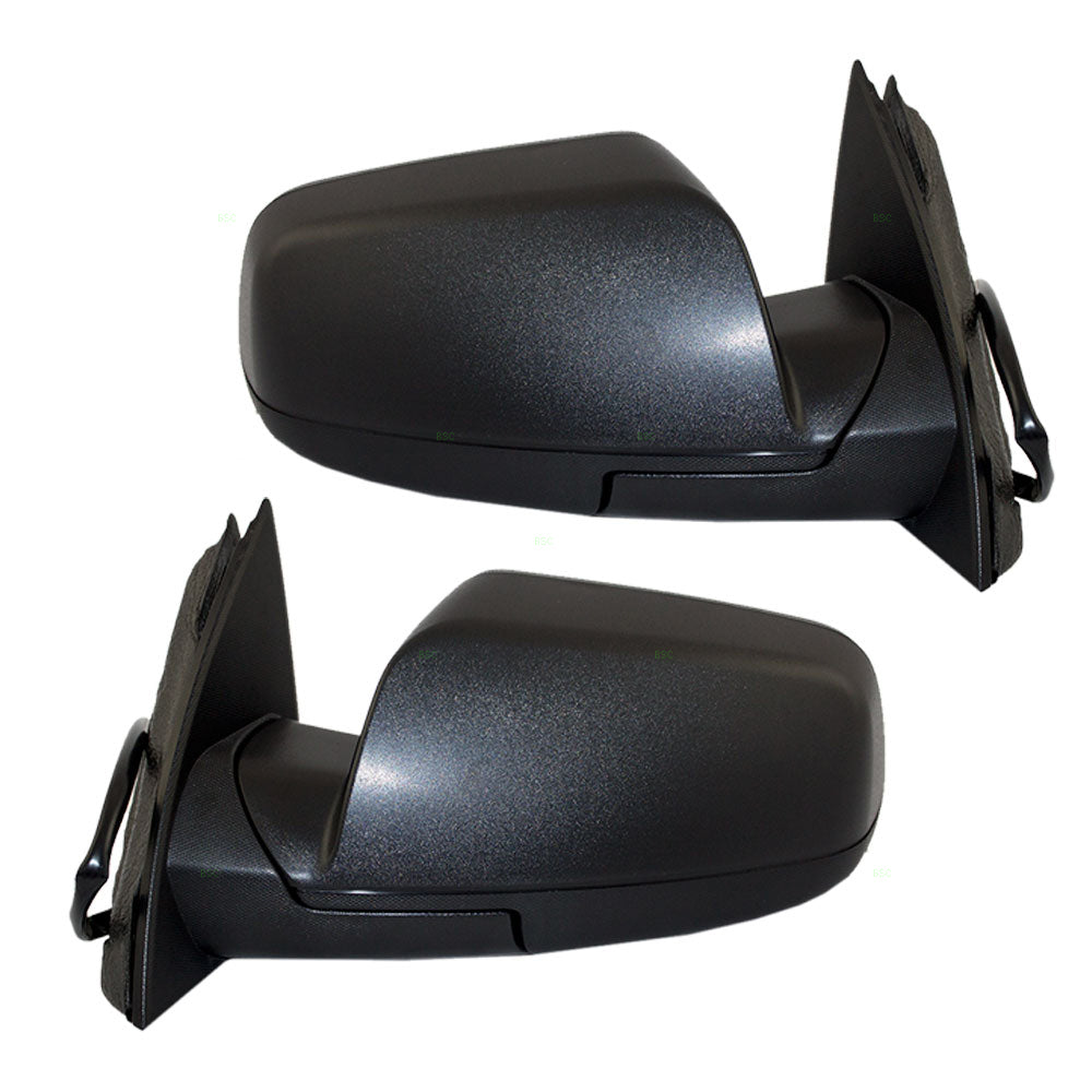 Brock Replacement Driver and Passenger Side Power Mirrors Textured Black without Heat, Memory or Spotter Glass Compatible with 2010-2014 Equinox & 2010-2014 Terrain