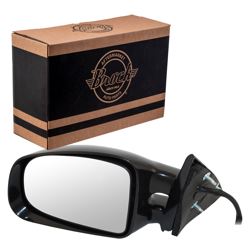 Brock Replacement Driver Power Side Door Mirror with Twin Post Compatible with 1999-2003 Grand Am 22613585