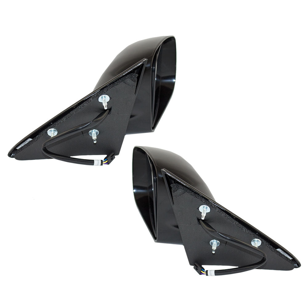 Brock Replacement Driver and Passenger Set Power Side Door Mirrors Twin Post Compatible with 1999-2003 Grand Am 2613585 22613584