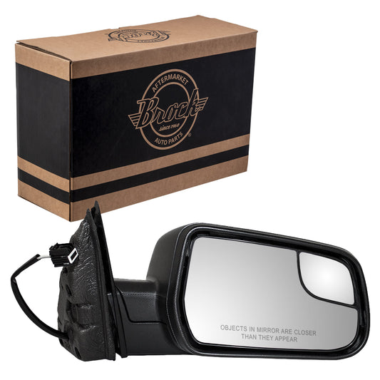 Brock Replacement Passenger Power Side Door Mirror Textured w/ Spotter Glass Compatible with 2010-2014 Equinox Terrain