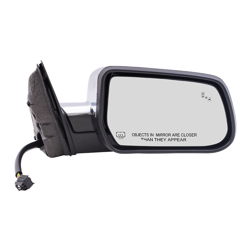 Brock Replacement Chrome Drivers and Passengers Power Heated Memory Blind Spot Detection Mirrors Compatible with 2015-2017 Terrain 23219861 23219862