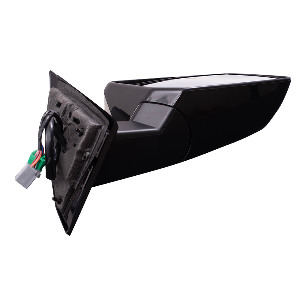 Brock Replacement Driver and Passenger Side Power Mirror Set Paint to Match Black with Heat-Signal-Memory-Power Folding-Blind Spot Detection without Auto Dim Set Compatible with 13-17 Chevy Traverse