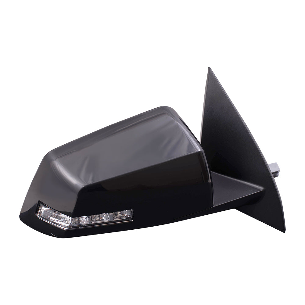 Brock Replacement Driver and Passenger Side Power Mirror Set Paint to Match Black with Heat-Signal-Memory-Power Folding-Blind Spot Detection without Auto Dim Set Compatible with 13-17 Chevy Traverse