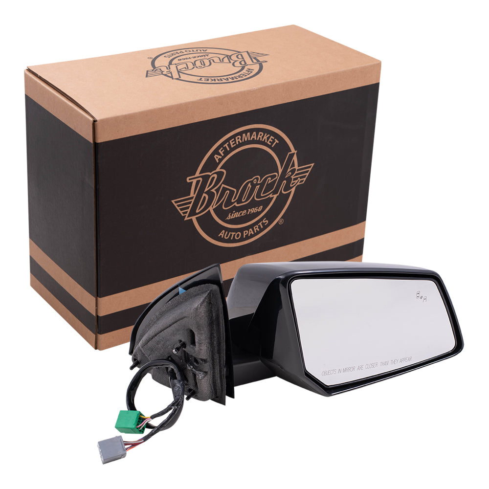 Brock Replacement Passenger Side Power Mirror Paint to Match Black with Heat-Signal-Memory-Power Folding-Blind Spot Detection without Auto Dim Compatible with 13-17 Chevy Traverse