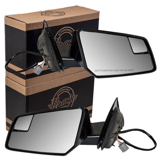 Brock Replacement Driver and Passenger Set Power Side Door Mirrors Heated Signal Spotter Glass Compatible with Traverse Acadia Outlook