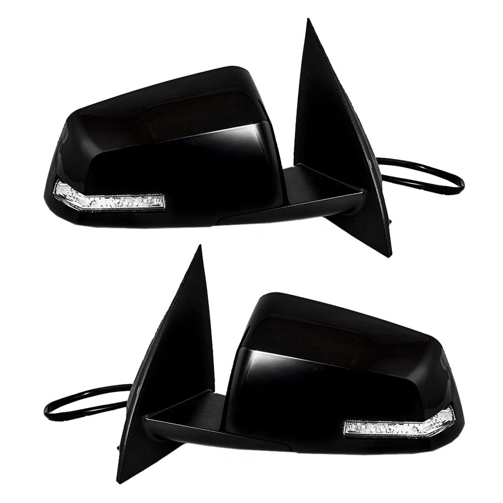 Brock Replacement Driver and Passenger Set Power Side Door Mirrors Heated Signal Spotter Glass Compatible with Traverse Acadia Outlook