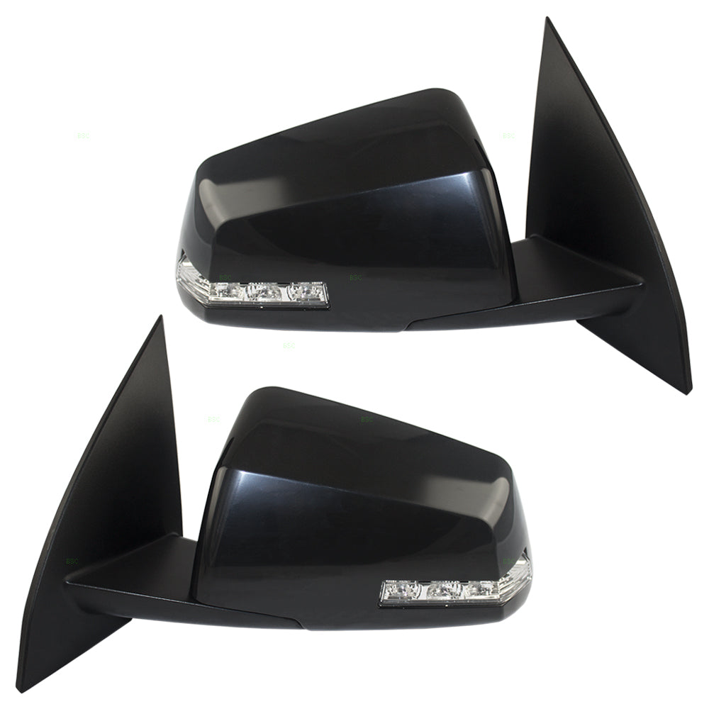 Brock Replacement Set Power Side Door Mirrors Heated Signal w/ Blind Spot Glass Compatible with Traverse Acadia Outlook