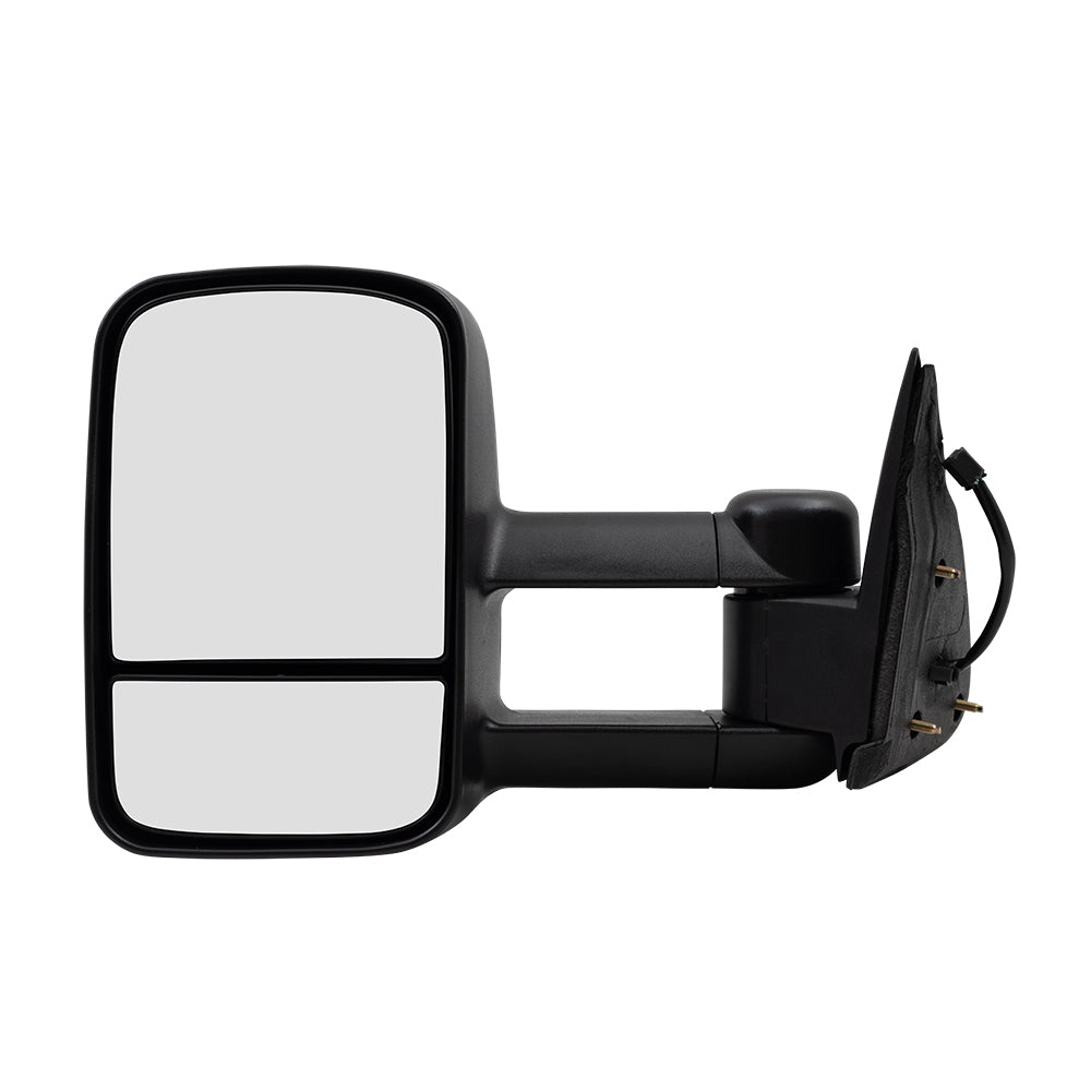 Brock Replacement Driver Power Performance Upgrade Tow Mirror Heated Manual Telescopic Tow Arms Compatible with 1999-2002 Silverado Sierra Pickup Truck