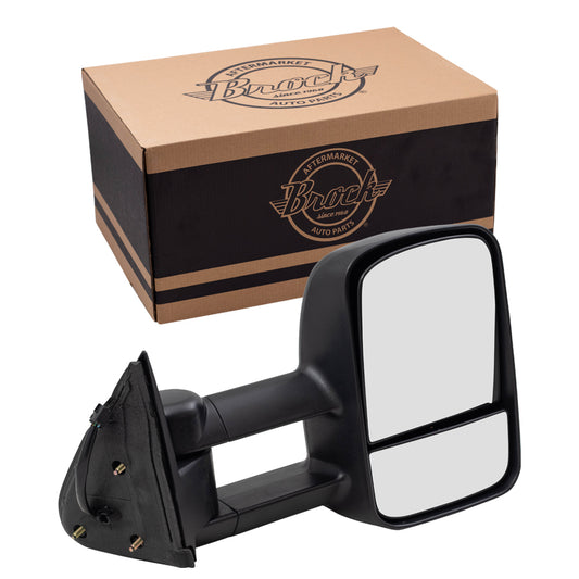 Brock Replacement Passenger Power Performance Upgrade Tow Mirror Heated Manual Telescopic Tow Arms Compatible with 1999-2002 Silverado Sierra Pickup Truck