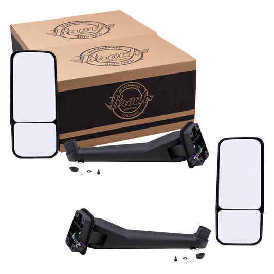Power Door Mirror Textured Black With Marker Light Without Heat Set Driver Side Left Passenger Side Right For 2003-2009 Chevrolet Kodiak 2003-2009 GMC TopKick