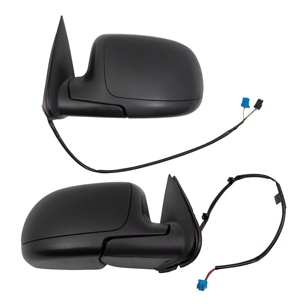 Brock Replacement Set Power Side Door Mirrors Heated Textured Cover Compatible with 2003-2006 Silverado Sierra 2007 Classic Pickup Truck