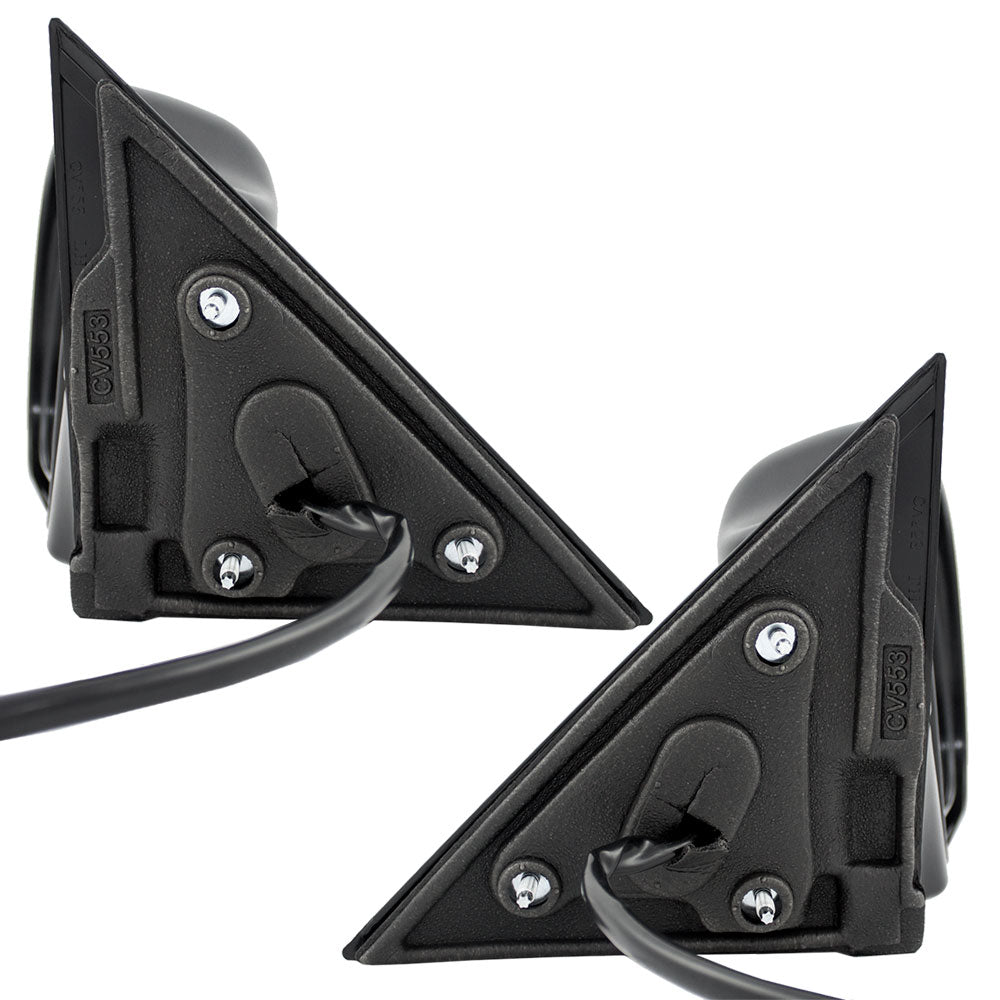 Brock Replacement Set Power Mirrors Heated w/ Metal Base Compatible with Blazer Jimmy Envoy Bravada S10 Sonoma