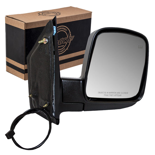 Brock Replacement Passenger Power Side Door Mirror Heated Compatible with 2003-2007 Express Savana Van 15937981