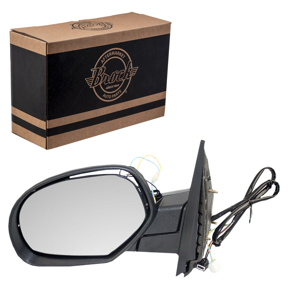 Brock Replacement Driver Power Folding Side Door Mirror Heated Compatible with 2007-2013 Silverado Sierra Pickup Truck