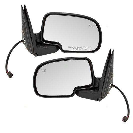 Brock Replacement Driver and Passenger Set Power Side Door Mirrors Heated Compatible with 1999-2002 Silverado Sierra Pickup Truck
