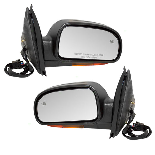 Brock Replacement Set Power Side Door Mirrors Heated Memory Amber Signal Compatible with Trailblazer Envoy Rainier 9-7X Ascender Bravada