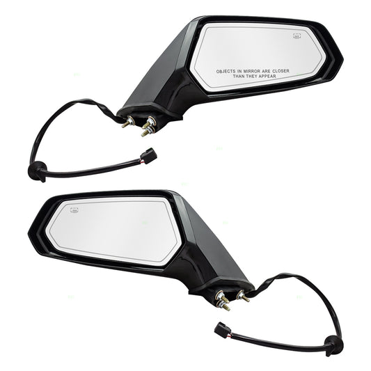 Brock Replacement Driver and Passenger Set Power Side Door Mirrors Heated Compatible with 2010-2015 Camaro 22762494 92247464