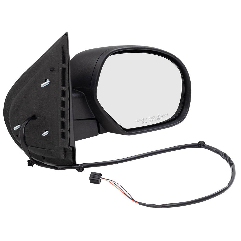 Brock Replacement Passenger Power Side Door Mirror Heated Textured Compatible with 07-13 Silverado Sierra Avalanche Pickup Truck