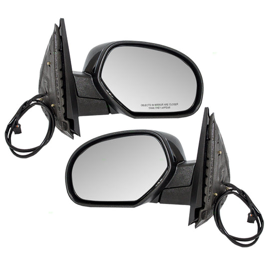 Brock Replacement Set Power Side Door Mirrors Heated w/ Covers Compatible with 2007-2013 Silverado Sierra Avalanche Pickup Escalade ESV