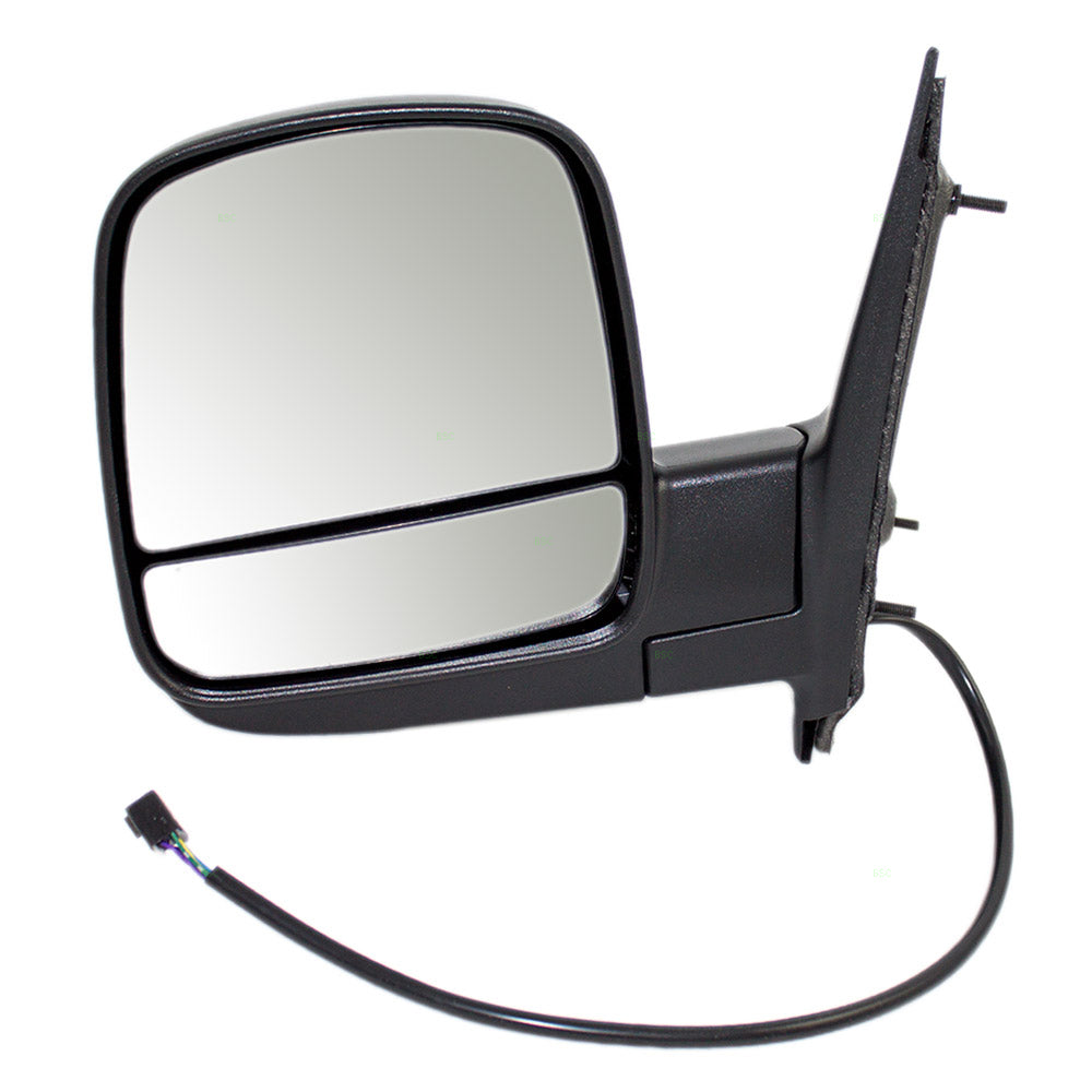 Brock Aftermarket Replacement Driver Left Power Mirror Textured Black With Heat-Dual Glass Without Signal Compatible With 2008-2022 Chevy Express