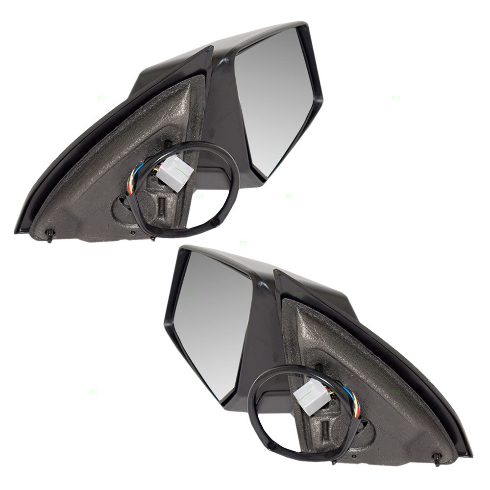 Brock Replacement Driver and Passenger Set Power Side Door Mirrors Heated Manual Folding Compatible with Outlook Acadia Traverse