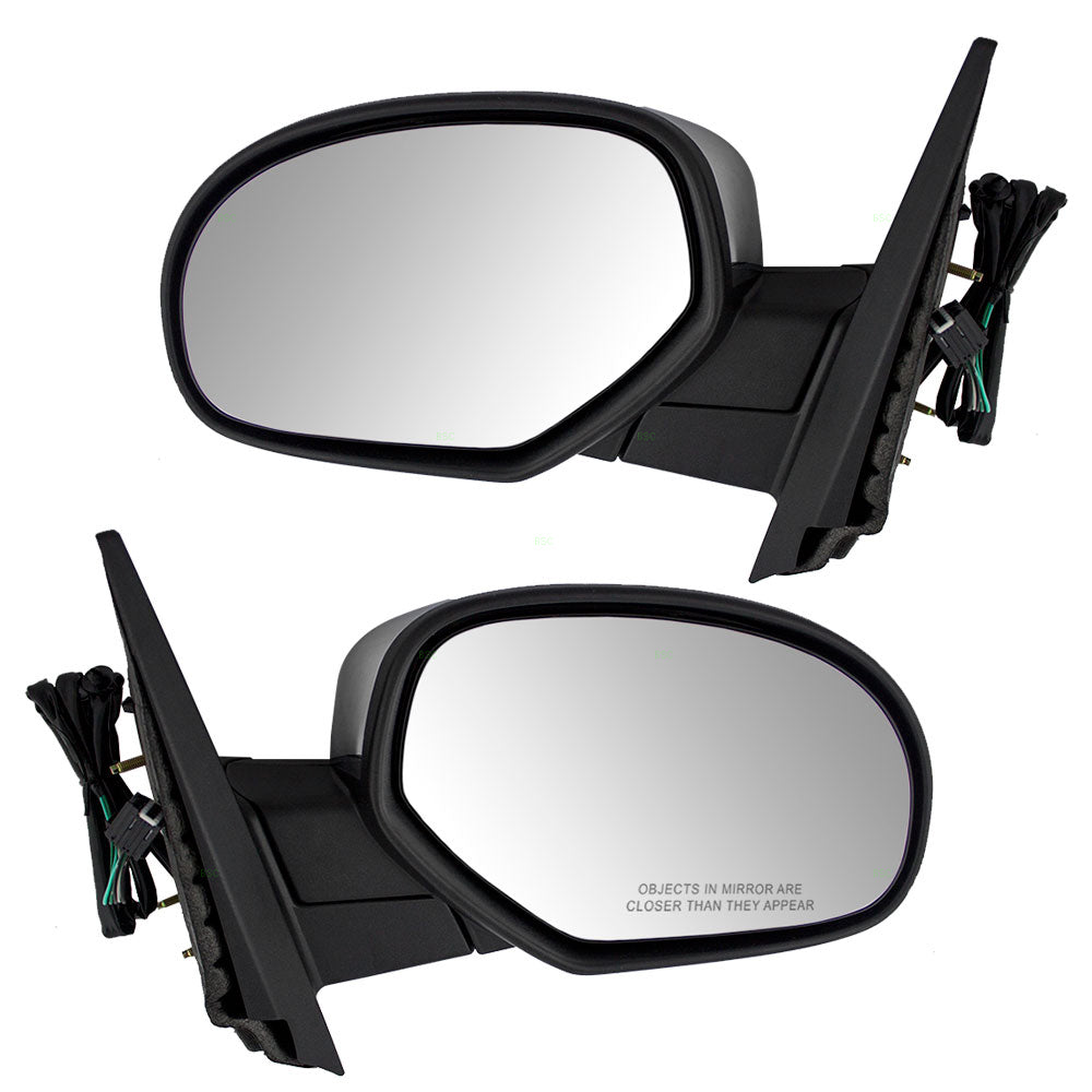 Brock Replacement Set Power Side Door Mirrors Heated Chrome Cover Compatible with 07-13 Silverado Sierra Avalanche Pickup Escalade ESV