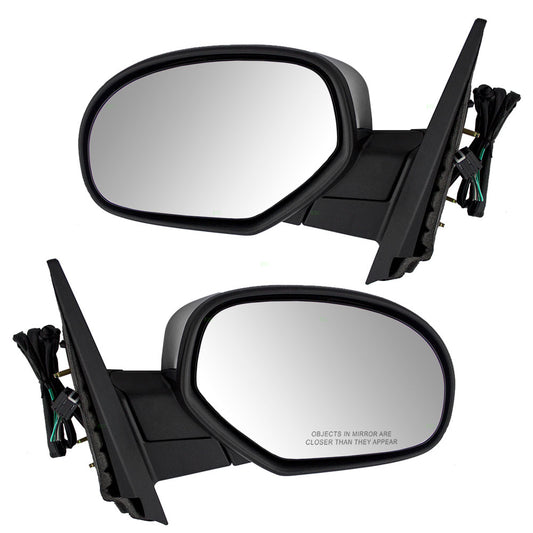 Brock Replacement Set Power Side Door Mirrors Heated Chrome Cover Compatible with 07-13 Silverado Sierra Avalanche Pickup Escalade ESV