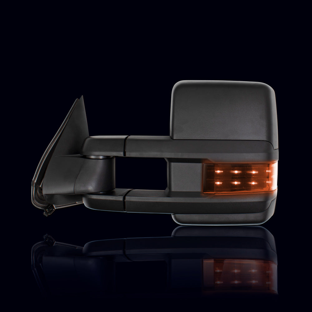 Brock Replacement Set Performance Upgrade Power Mirrors Heated Telescopic Tow Amber External Signal Compatible with 99-02 Silverado Sierra Avalanche Suburban Yukon/XL Escalade