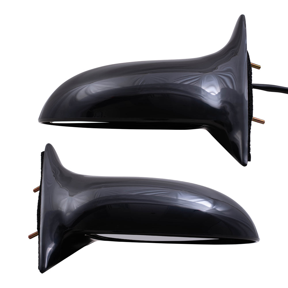 Brock Aftermarket Replacement Driver Left + Passenger Right Manual Door Mirror Set Paint To Match Black Compatible With 2002-2005 Pontiac Grand Am