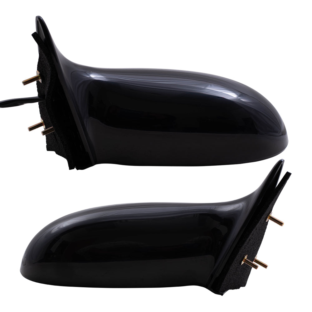 Brock Aftermarket Replacement Driver Left + Passenger Right Manual Door Mirror Set Paint To Match Black Compatible With 2002-2005 Pontiac Grand Am