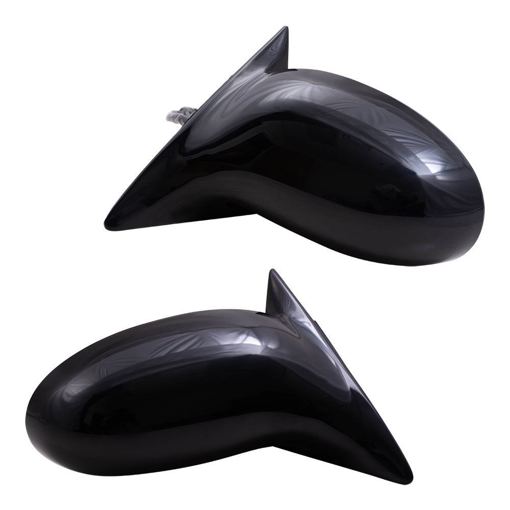Brock Aftermarket Replacement Driver Left + Passenger Right Manual Door Mirror Set Paint To Match Black Compatible With 2002-2005 Pontiac Grand Am