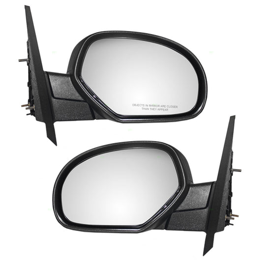 Brock Replacement Set Manual Side Door Mirrors Compatible with 2007-2013 Sierra Silverado Avalanche Escalade EXT Pickup Truck