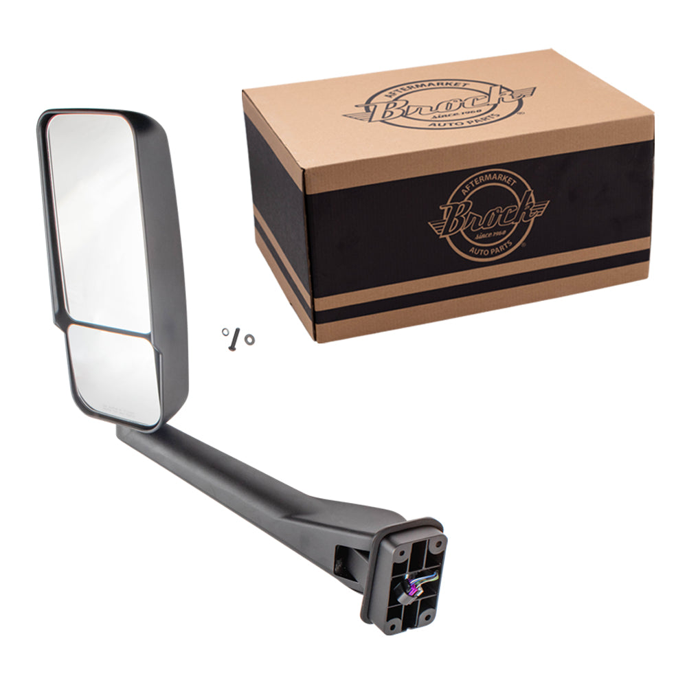 Manual Door Mirror Textured Black With Heat Without Marker Light Driver Side Left For 2003-2009 Chevrolet Kodiak 2003-2009 GMC TopKick