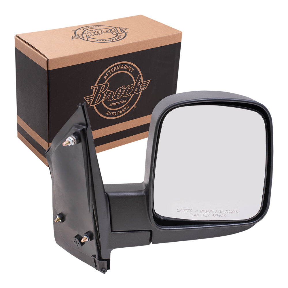 Brock Replacement Passenger Manual Side Door Mirror Textured Compatible with 2003-2007 Express Savana Van 15937996