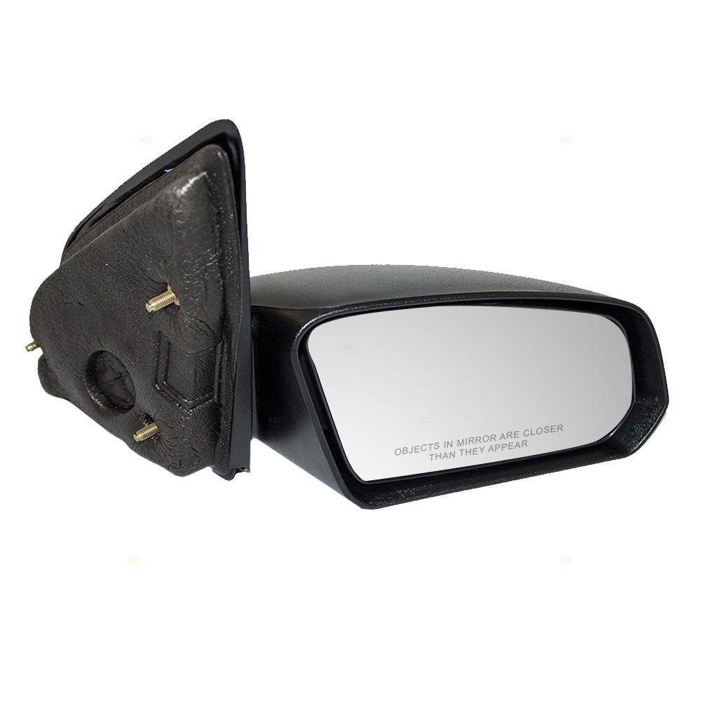 Brock Replacement Passenger Manual Side Door Mirror Textured Compatible with 2003-2007 Ion Sedan 22726677