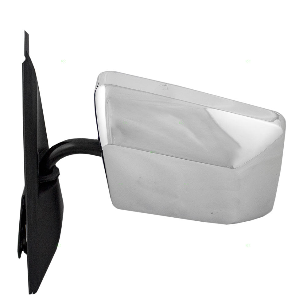 Brock Replacement Driver Manual Side Door Mirror Chrome Below Eyeline Compatible with S10/S15 Pickup Jimmy Blazer Bravada 15642573