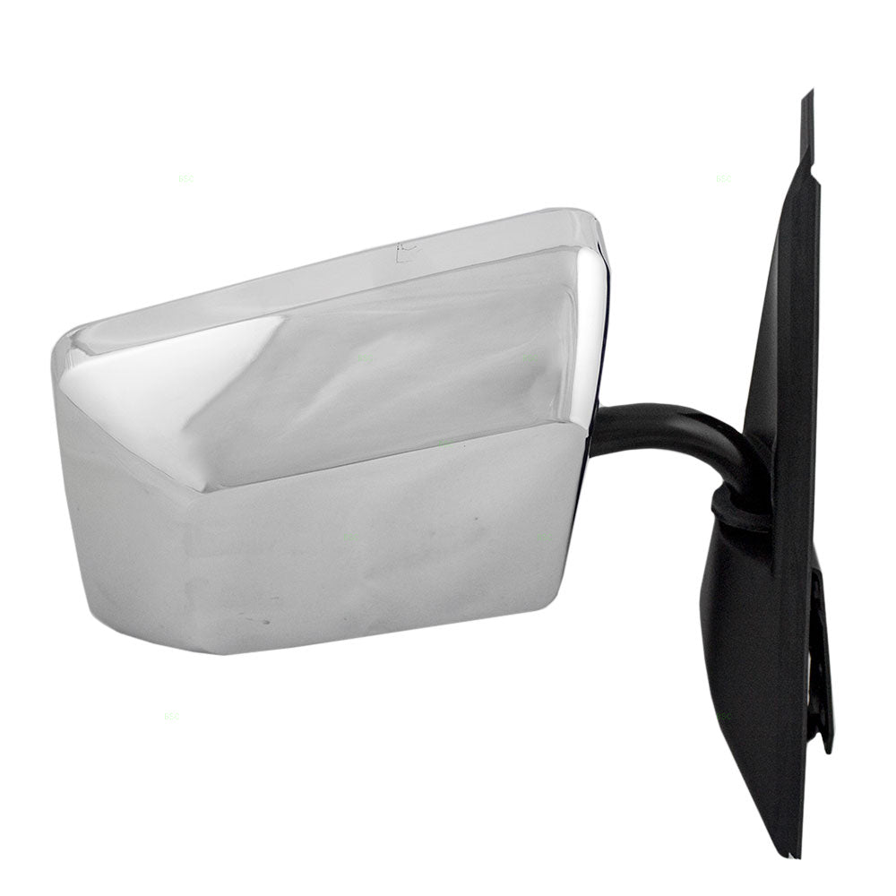 Brock Replacement Passenger Manual Side Door Mirror Chrome Below Eyeline Compatible with S10/S15 Pickup Jimmy Blazer Bravada 15642574