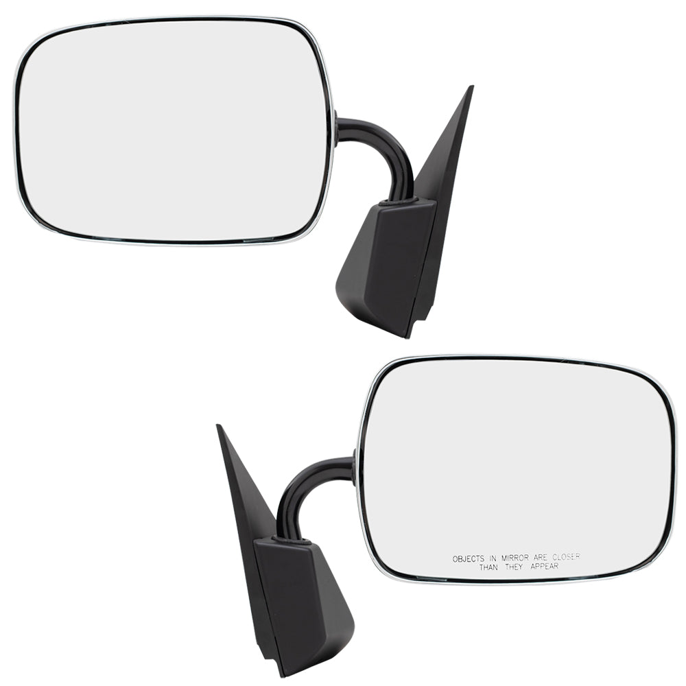 Brock Replacement Driver and Passenger Set Manual Side Door Mirrors Sail Mount Chrome Compatible with C/K Pickup Suburban Blazer Tahoe Yukon