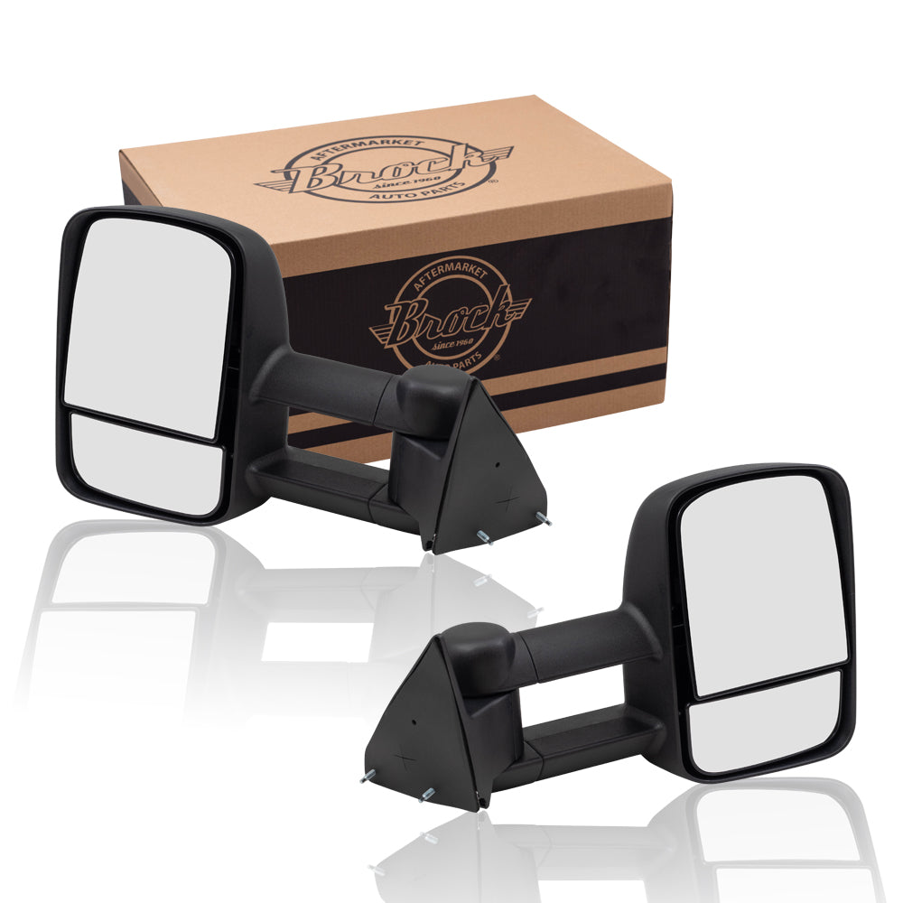 Brock Replacement Driver and Passenger Set Manual Telescopic Tow Performance Mirrors Compatible with C/K Pickup Truck Suburban Tahoe Yukon Blazer