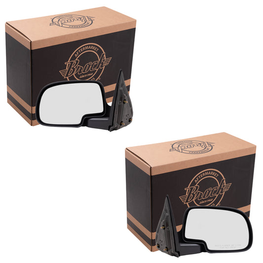 Brock Replacement Driver and Passenger Manual Side Door Mirrors Compatible with 25876714 25876715