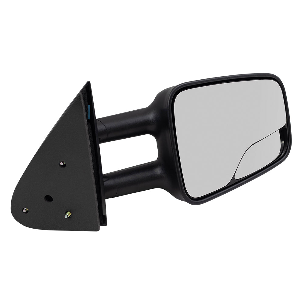 Brock Replacement Passenger Manual Telescopic Tow Mirror with Spotter Glass Compatible with 1999-2007 Silverado Sierra Pickup Truck