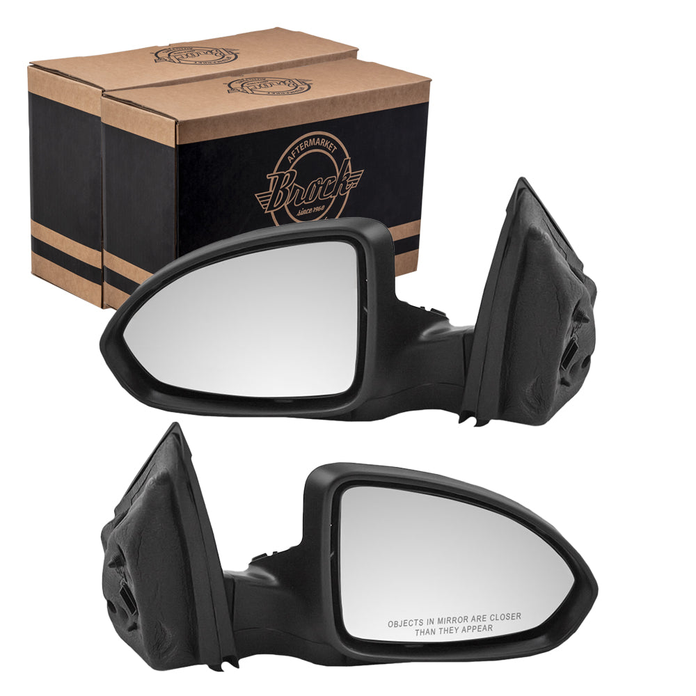 Brock Replacement Driver and Passenger Set Power Side Door Mirrors Heated Compatible with 2011-2015 Cruze 2016 Cruze Limited 19258659 19258660